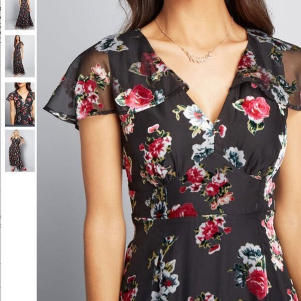 New NWT ModCloth x Anna Sui Chic Maxi Dress‎ MOB MAFIA WIFE - Picture 4 of 6